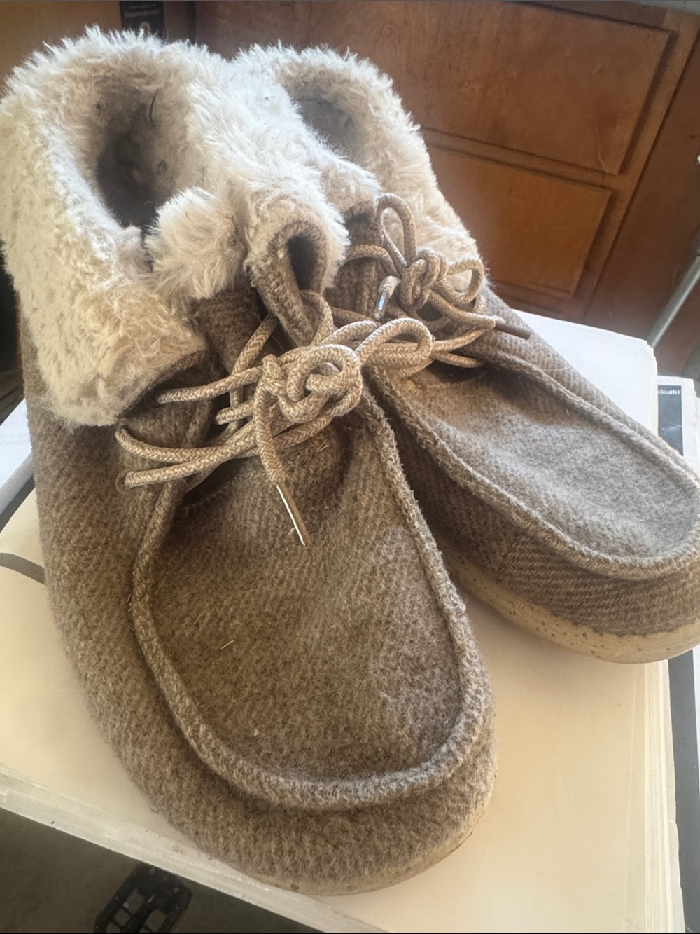 Hey Dude Women's Tan-Brown Faux-Fur Lined Slipper Boots